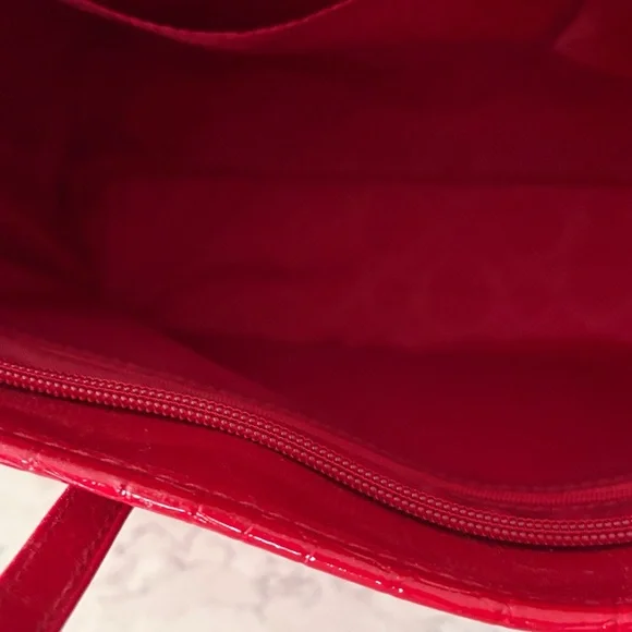 Joy Mangano Cherry Red Tote with Logo Accent - Picture 6 of 10